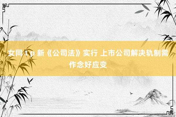 女同 t p 新《公司法》实行 上市公司解决轨制需作念好应变